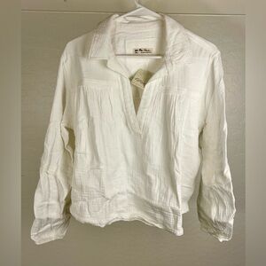 Free People Women's Yucca Double Cloth Blouse Size S